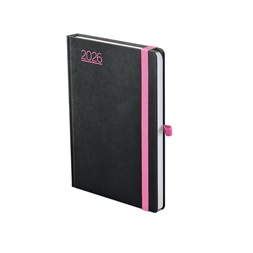 Kalendart Nero 2026 N012 B6 heti beosztású fekete-pink határidőnapló