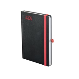 Kalendart Nero 2026 N012 B6 heti beosztású fekete-piros határidőnapló