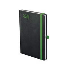 Kalendart Nero 2026 N015 A5 heti beosztású fekete-zöld határidőnapló