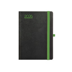 Kalendart Nero 2026 N015 A5 heti beosztású fekete-zöld határidőnapló