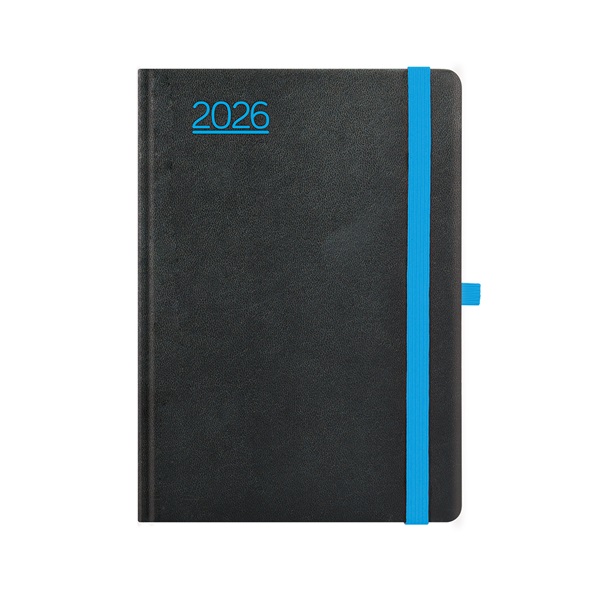 Kalendart Nero 2026 N021 A5 napi beosztású fekete-kék határidőnapló