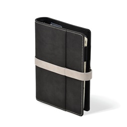 Kalendart Saturnus L225 műbőr fekete-szürke gyűrűs kalendárium