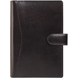 Kalendart Saturnus L418 újrahasznosított bőr fekete gyűrűs kalendárium