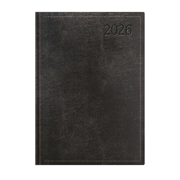 Kalendart Traditional 2026 T020 B5 napi beosztású fekete határidőnapló