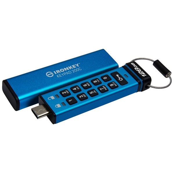 Kingston 128GB/USB-C Ironkey Keypad 200C (IKKP200C/128GB) Flash Drive