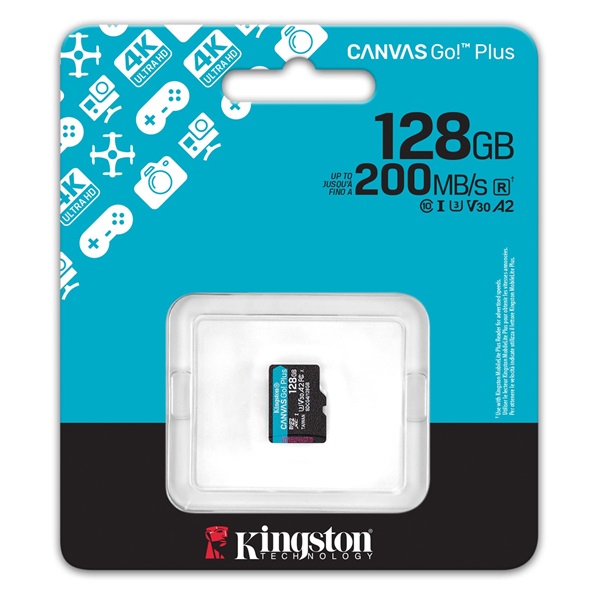 Kingston 128GB SD micro (MicroSDXC V30 U3) SDCG4/128GBSP memóriakártya