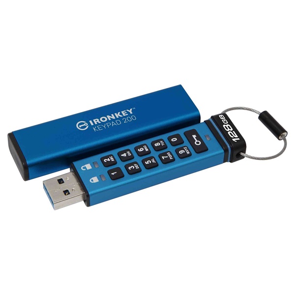 Kingston 128GB USB3.2 Gen1 A Ironkey Keypad 200 (IKKP200/128GB) Flash Drive
