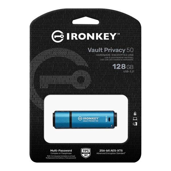 Kingston 128GB USB3.2 Gen1 C IronKey Vault Privacy 50C (IKVP50C/128GB) Flash Drive