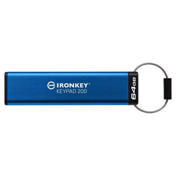 Kingston 64GB USB3.2 Gen1 A Ironkey Keypad 200 (IKKP200/64GB) Flash Drive