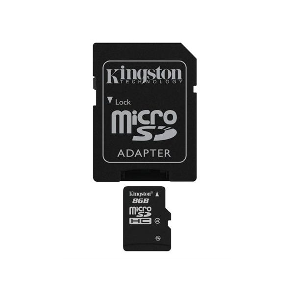 Kingston 8GB SD micro (SDHC Class 4) (SDC4/8GB) memóriakártya adapterrel