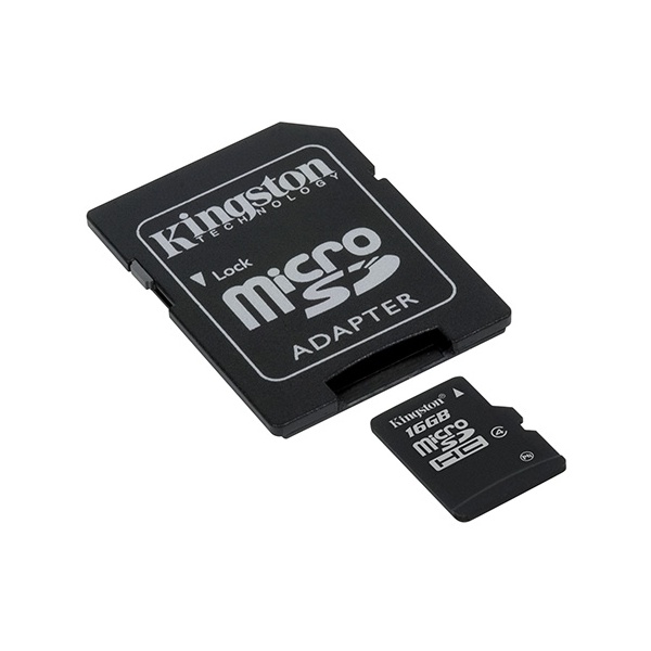 Kingston 16GB SD micro (SDHC Class 4) (SDC4/16GB) memóriakártya adapterrel