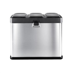 Klarstein rozsdamentes acél 3x15l ezüst pedálos szelektív szemetes