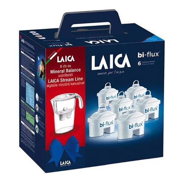 LAICA 6 db-os mineral balance szűrőbetét Laica StreamLine digitális vízszűrő kancsóval ajándékszett