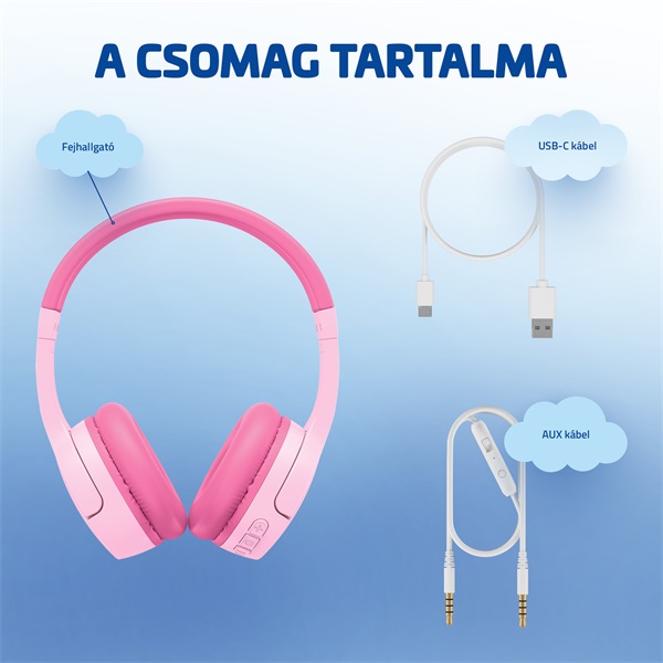 LAMAX BaseKid1 Bluetooth rózsaszín gyerek fejhallgató