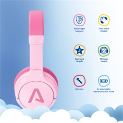 LAMAX BaseKid1 Bluetooth rózsaszín gyerek fejhallgató