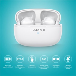 LAMAX Clips1 Play True Wireless Bluetooth fehér fülhallgató