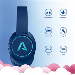 LAMAX GlowKid1 Bluetooth kék gyerek fejhallgató