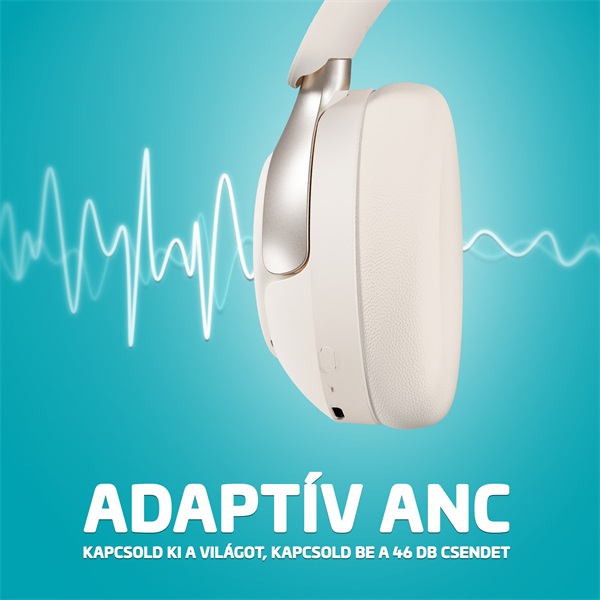 LAMAX HighComfort2 ANC aktív zajszűrős Bluetooth fehér fejhallgató