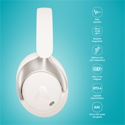 LAMAX HighComfort2 ANC aktív zajszűrős Bluetooth fehér fejhallgató