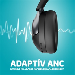 LAMAX HighComfort2 ANC aktív zajszűrős Bluetooth fekete fejhallgató