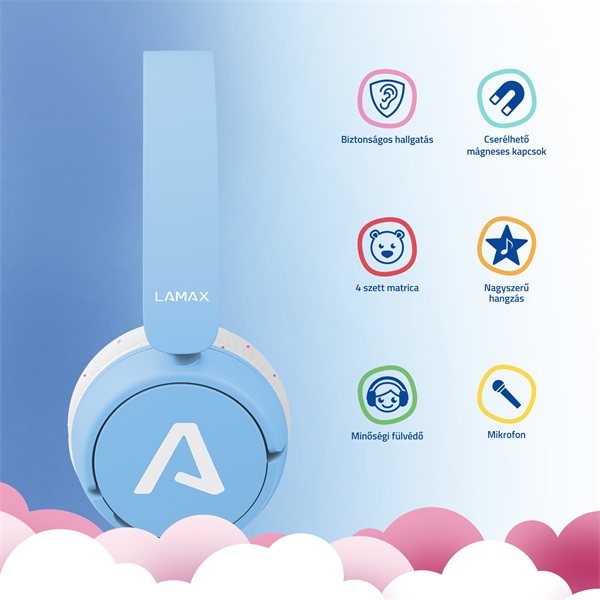 LAMAX SoundKid1 vezetékes kék gyerek fejhallgató