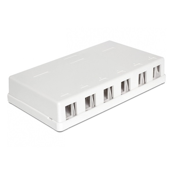 LAN Delock 86227 Keystone falra szerelhető doboz - 6portos