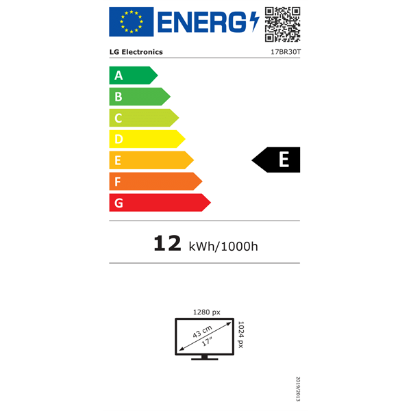 LG 17" 17BR30T-B SXGA TN VGA/USB fekete érintőképernyős monitor