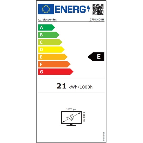 LG 27" 27MK400H-B FHD TN VGA/HDMI fekete LED monitor