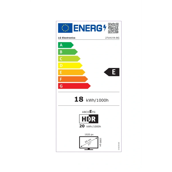 LG 27" 27U41YA-B.AEUQ FHD IPS 120Hz HDMI/VGA monitor