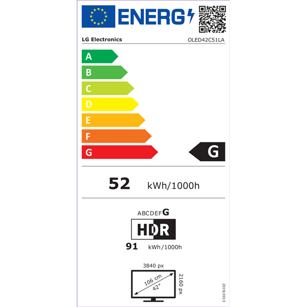LG 42" OLED42C51LA 4K UHD AI Smart Gamer OLED evo TV