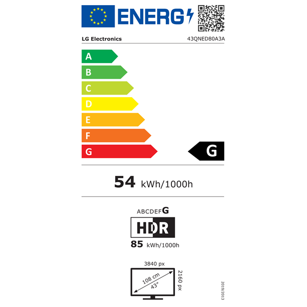LG 43" 43QNED80A3A 4K UHD AI Smart QNED TV