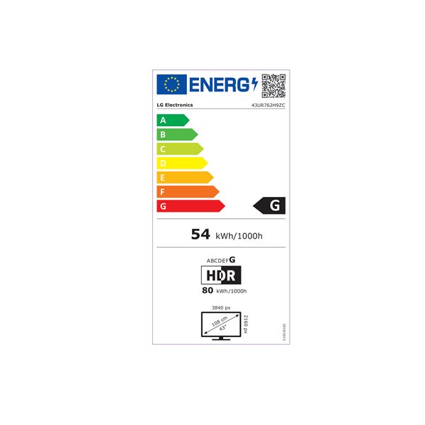 LG 43" 43UR762H9ZC 4K UHD Smart Hotel TV (Újszerű)