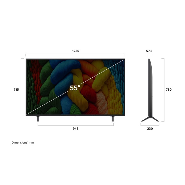 LG 55" 55NANO80A3B 4K UHD AI Smart NanoCell TV