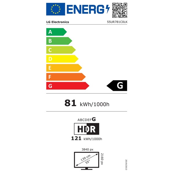 LG 55" 55UR781C0LK 4K UHD Smart LED TV (Újracsomagolt)