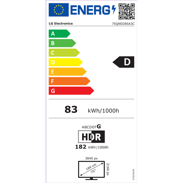 LG 75" 75QNED85A3C 4K UHD AI Smart QNED evo MiniLED TV