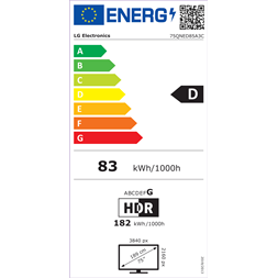 LG 75" 75QNED85A3C 4K UHD AI Smart QNED evo MiniLED TV