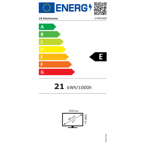 LG 27" 27MP400P-B.AEU FHD IPS VGA/HDMI gamer monitor