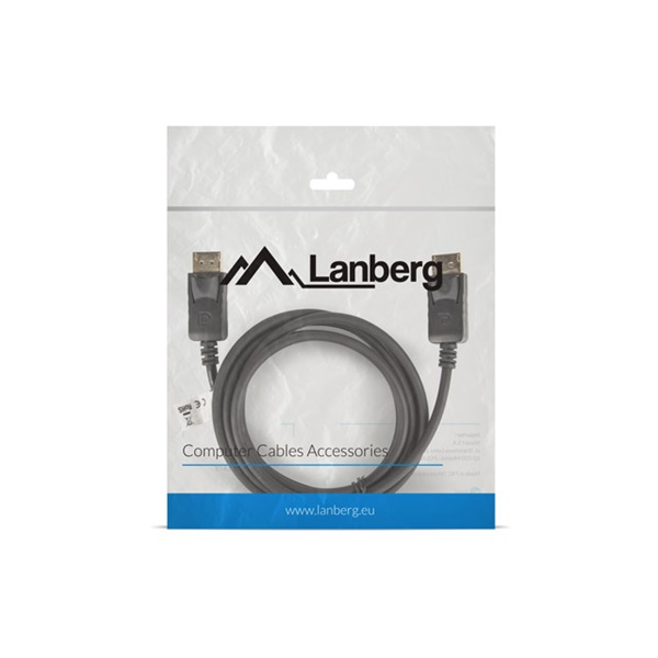 Lanberg 1,8m DisplayPort 4K apa - apa fekete kábel