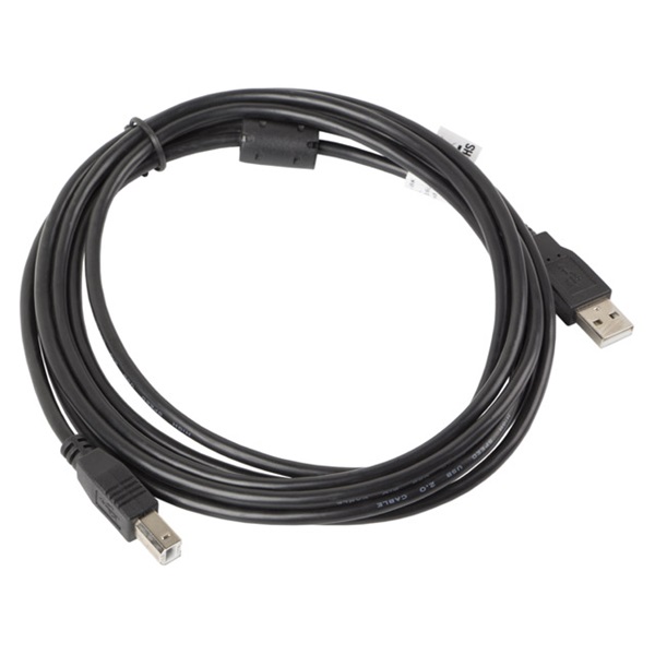 Lanberg 3m USB-A 2.0 apa - USB-B apa fekete ferritgyűrűs kábel