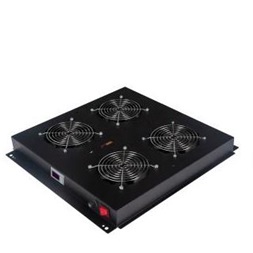 Lande LN-FAN-THD-4FFS-BL digitális termosztáttal 4 modulos fekete ventilátor egység