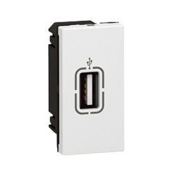 Legrand 078746 Program Mosaic elővezetékezett 1 modulos fehér USB aljzat