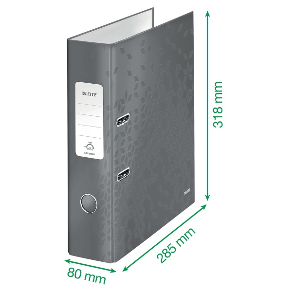 Leitz 180 fok Wow A4 8cm fekete iratrendező