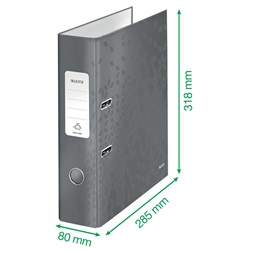 Leitz 180 fok Wow A4 8cm fekete iratrendező