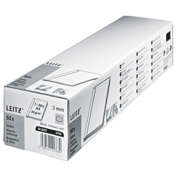 Leitz 3mm 50db-os fekete iratsín