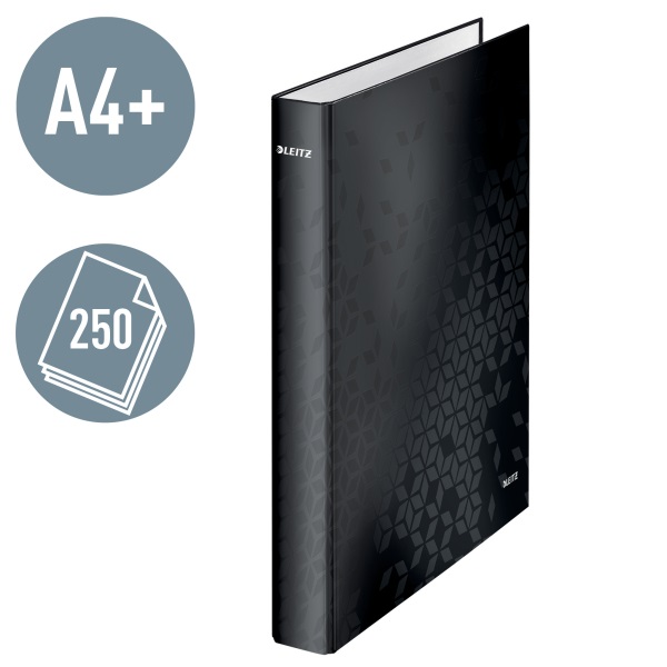 Leitz Wow A4 2 gyűrűs fekete gyűrűskönyv