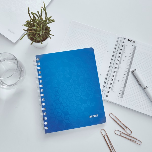 Leitz Wow A5 80lapos kockás kék spirálfüzet
