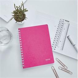 Leitz Wow A5 80lapos kockás rózsaszín spirálfüzet