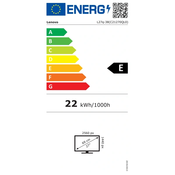 Lenovo 27" L27q-38 QHD VA HDMI/DP WLED monitor
