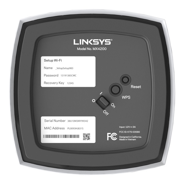 Linksys MX12600 Velop AX4200 Wi-Fi 6 3-Pack fehér Tri-Band Moduláris Vezeték nélküli Intelligens Mesh rendszer