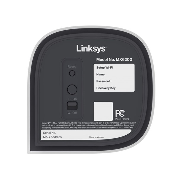 Linksys MX6202-KE Velop AXE5400 Pro 6E 2-Pack fehér Tri-Band Moduláris Vezeték nélküli Intelligens Mesh rendszer